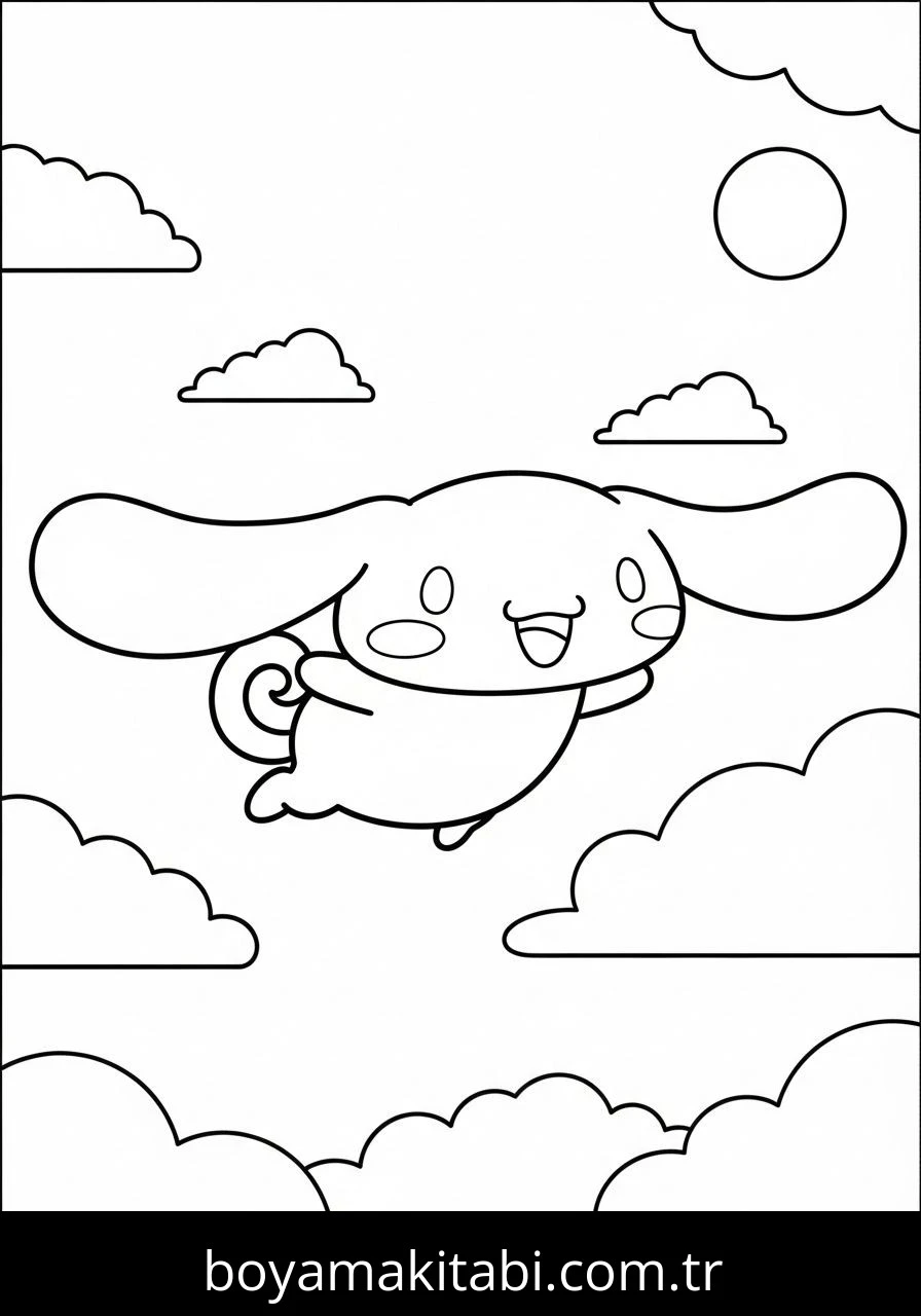 Cinnamoroll boyama sayfası – yaratıcılığı geliştirir, keyifli zaman