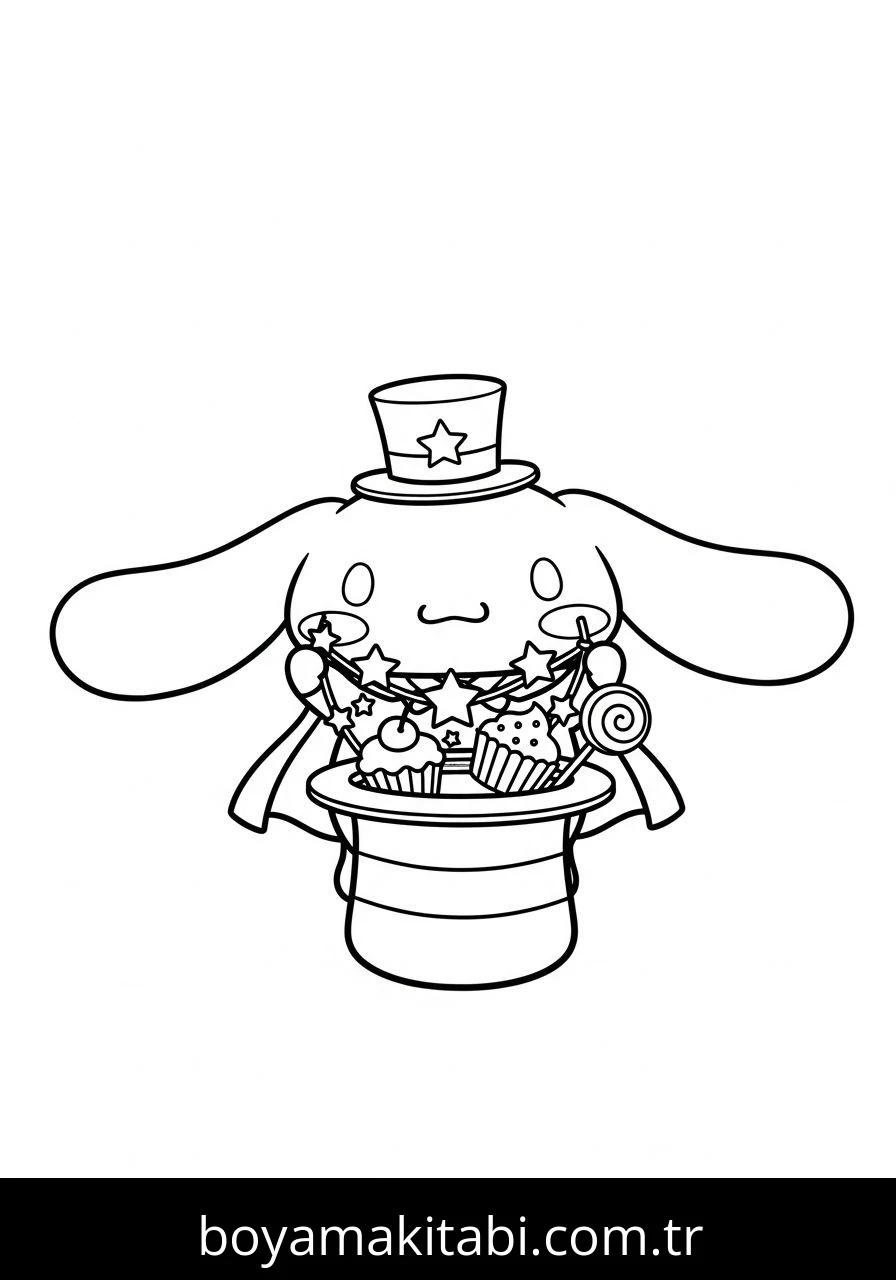 Cinnamoroll boyama sayfası – boyama etkinliği, çocuk aktivitesi