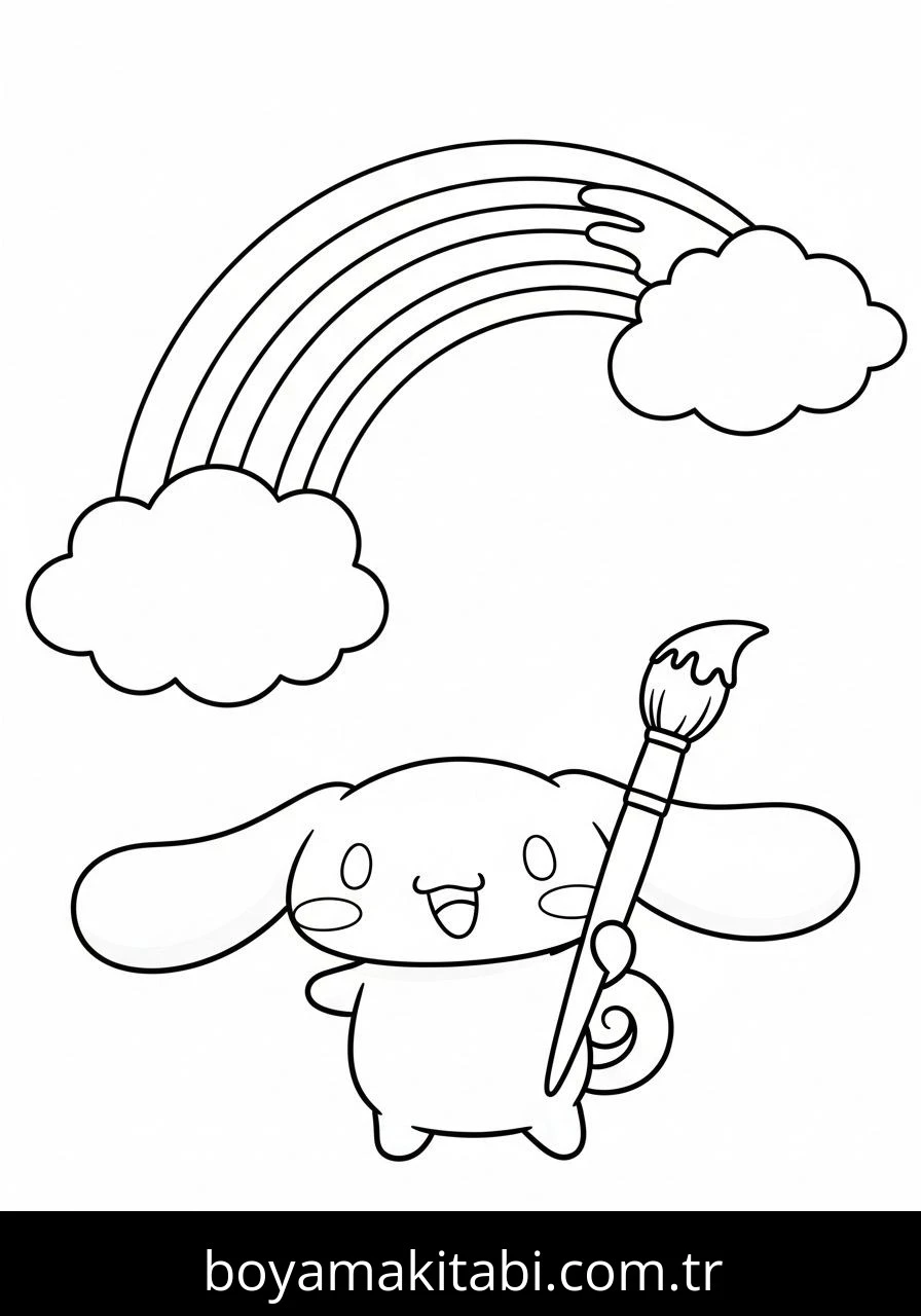 Cinnamoroll boyama sayfası – sanatsal çalışma, çocuklar için