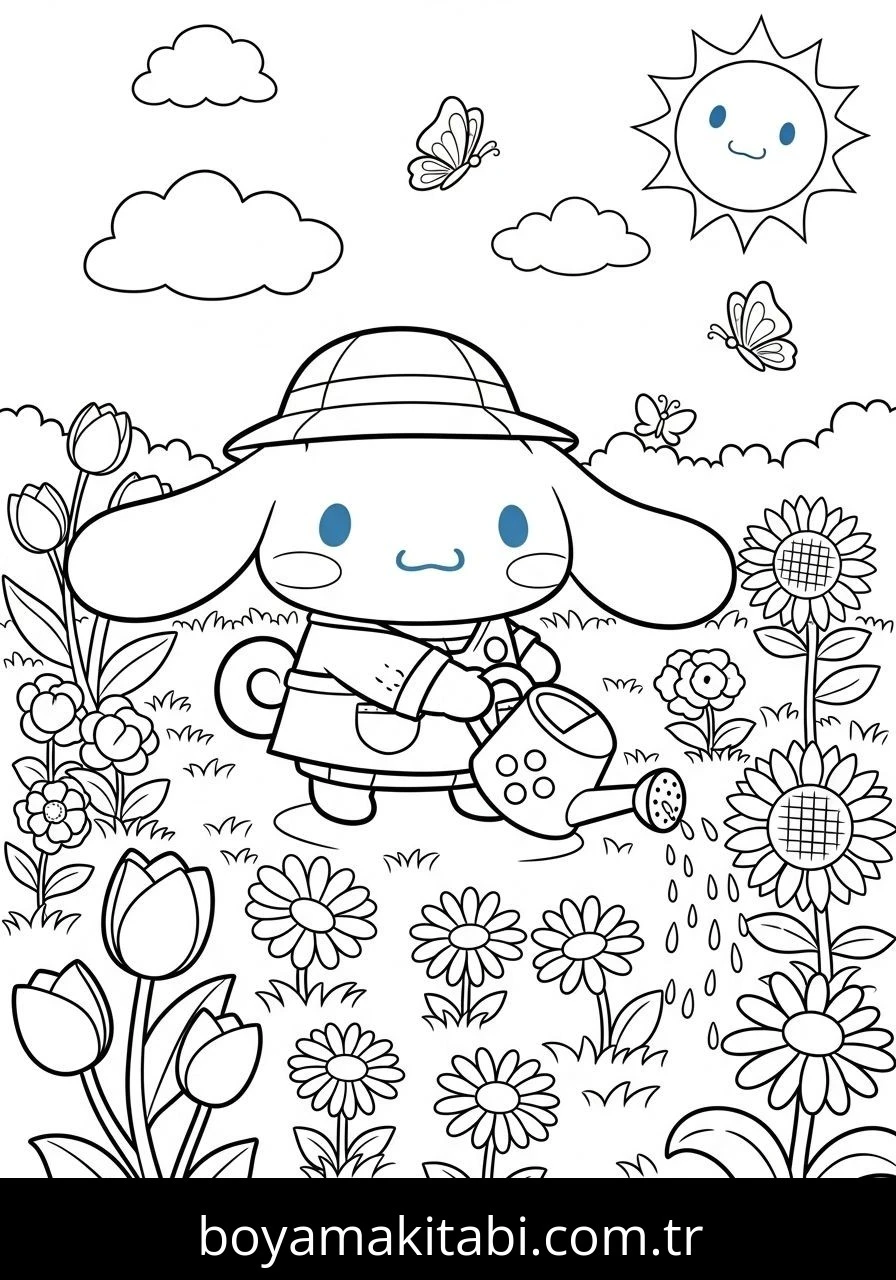 Cinnamoroll boyama sayfası – PDF indir, sevimli karakter