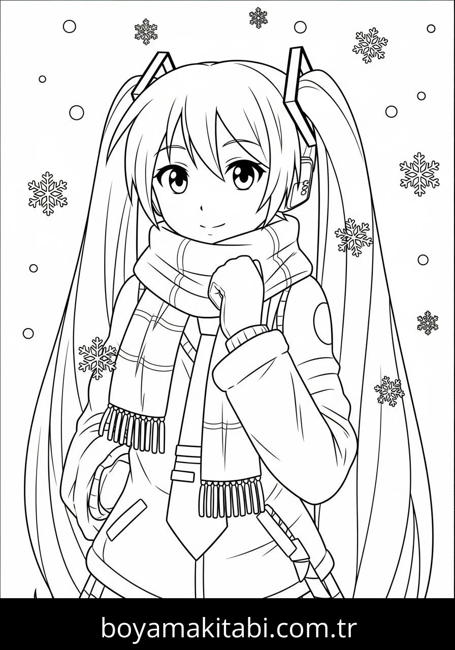Hatsune Miku boyama sayfası – ücretsiz yazdır, boyama etkinliği