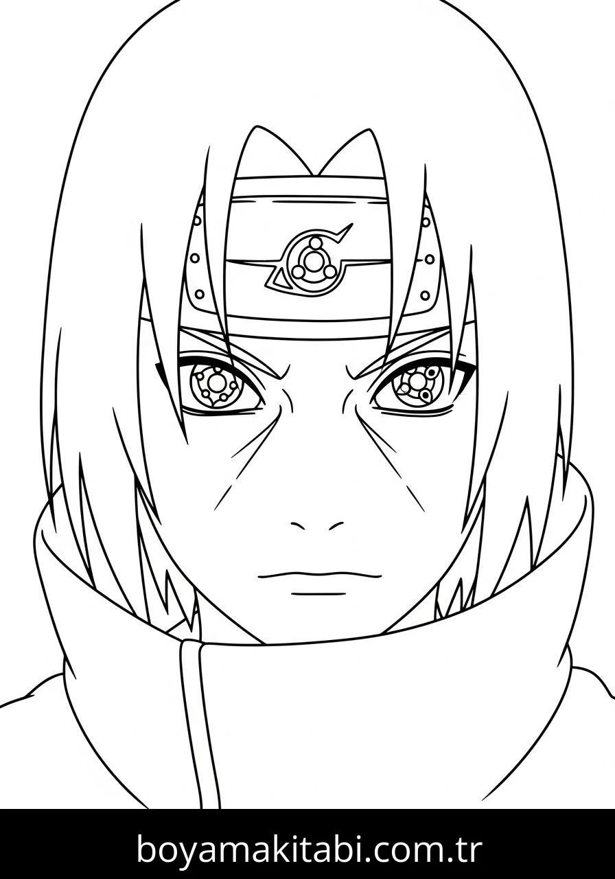 Itachi Uchiha boyama sayfası – keyifli zaman, renkli çizimler