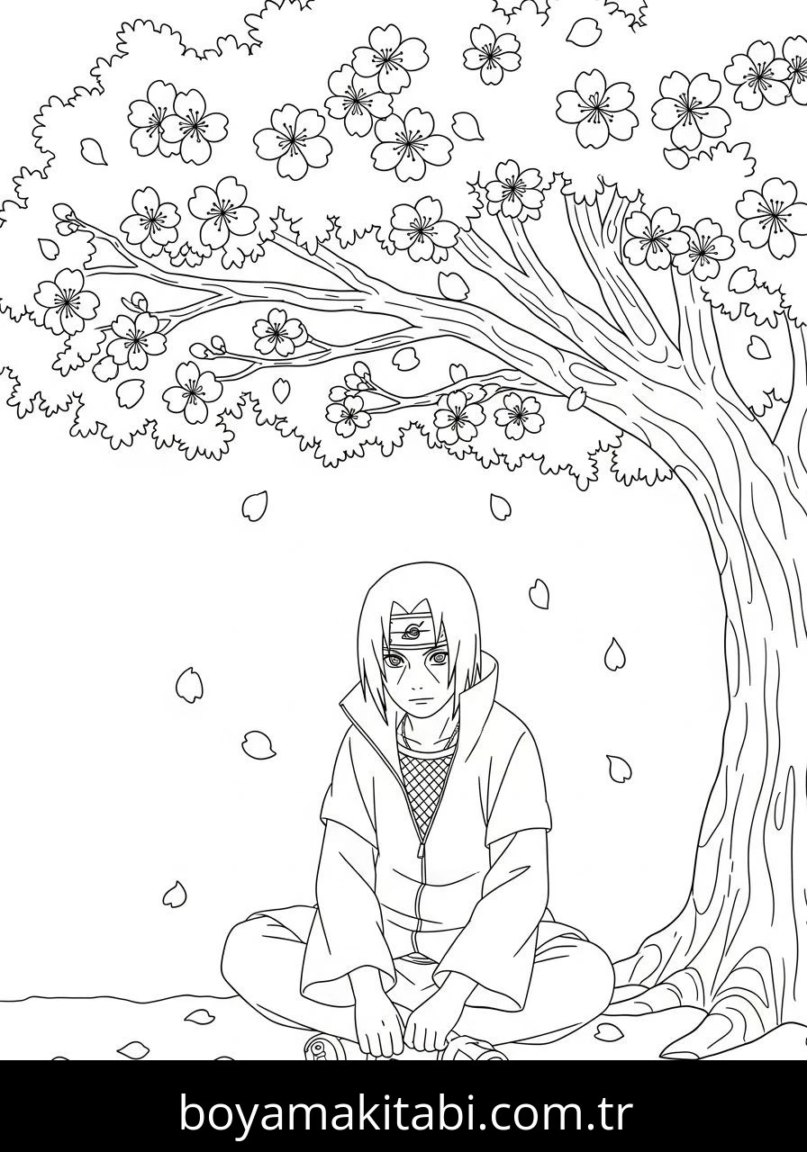 Itachi Uchiha boyama sayfası – evde etkinlik, ücretsiz yazdır