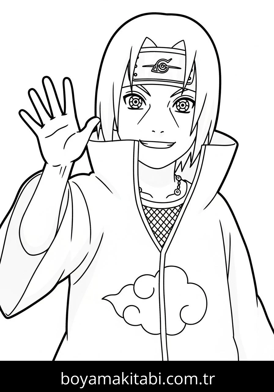Itachi Uchiha boyama sayfası – yaratıcılığı geliştirir, keyifli zaman