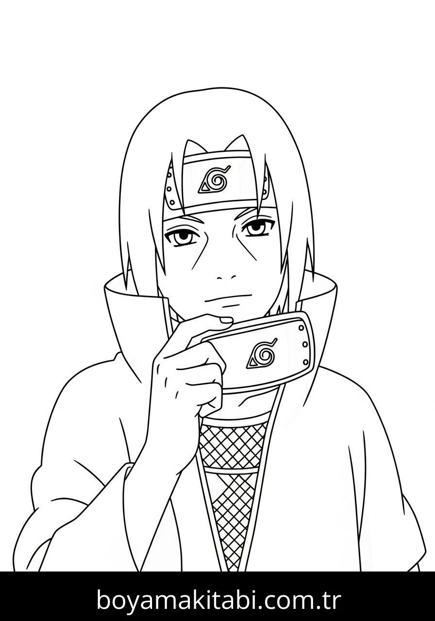 Itachi Uchiha boyama sayfası – okul öncesi, evde etkinlik