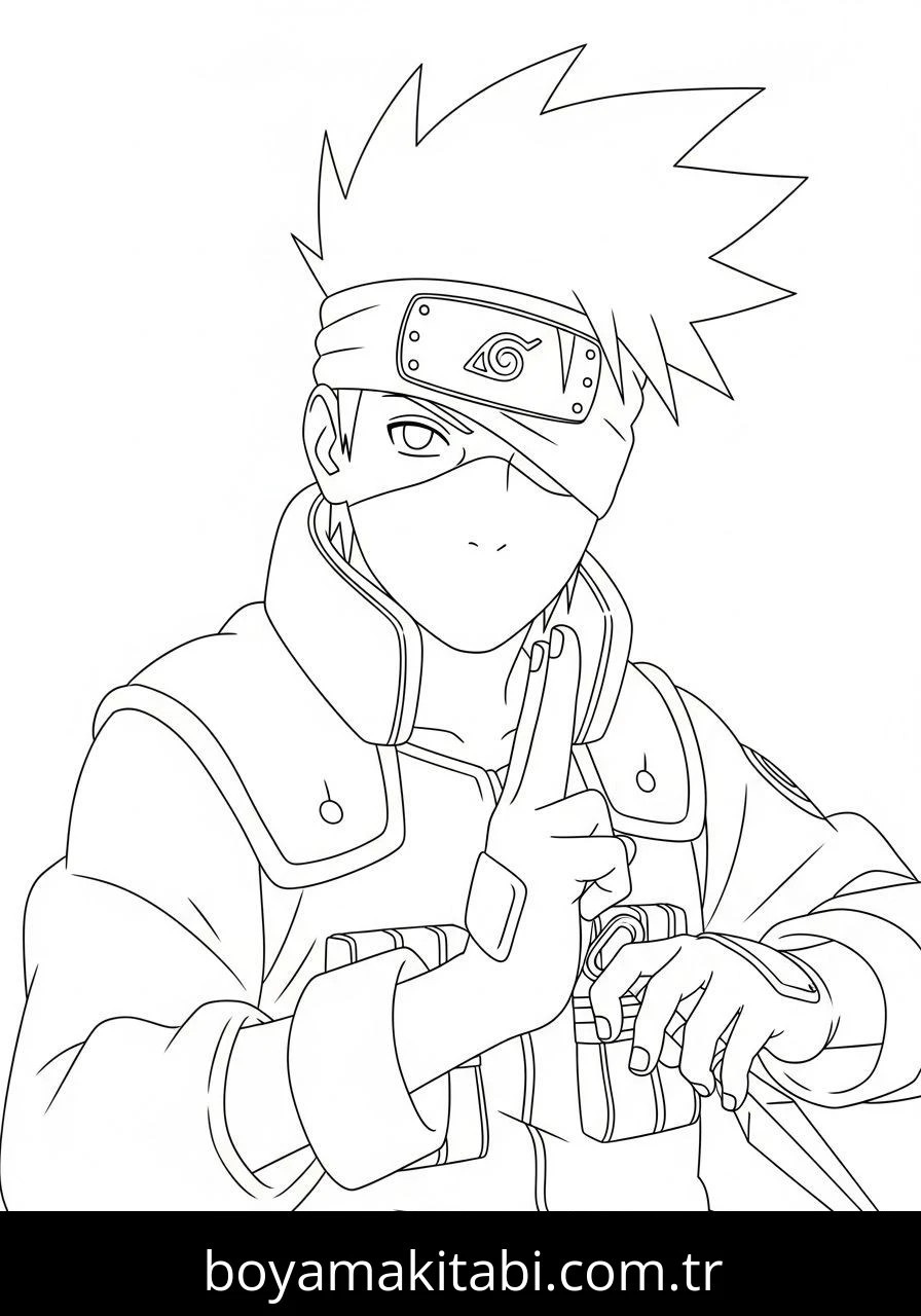 Kakashi Hatake boyama sayfası – eğitici aktivite, yaratıcılık