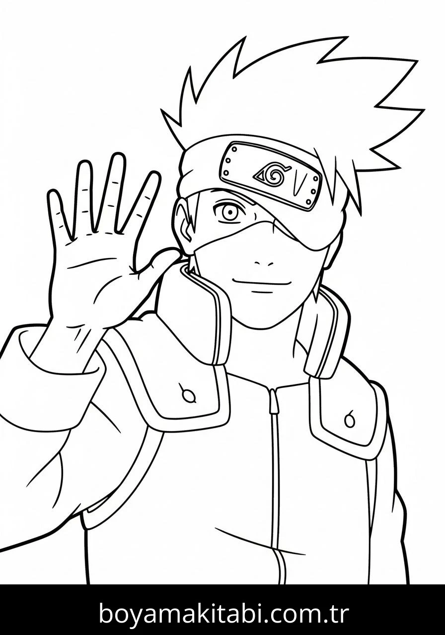 Kakashi Hatake boyama sayfası – keyifli zaman, renkli çizimler