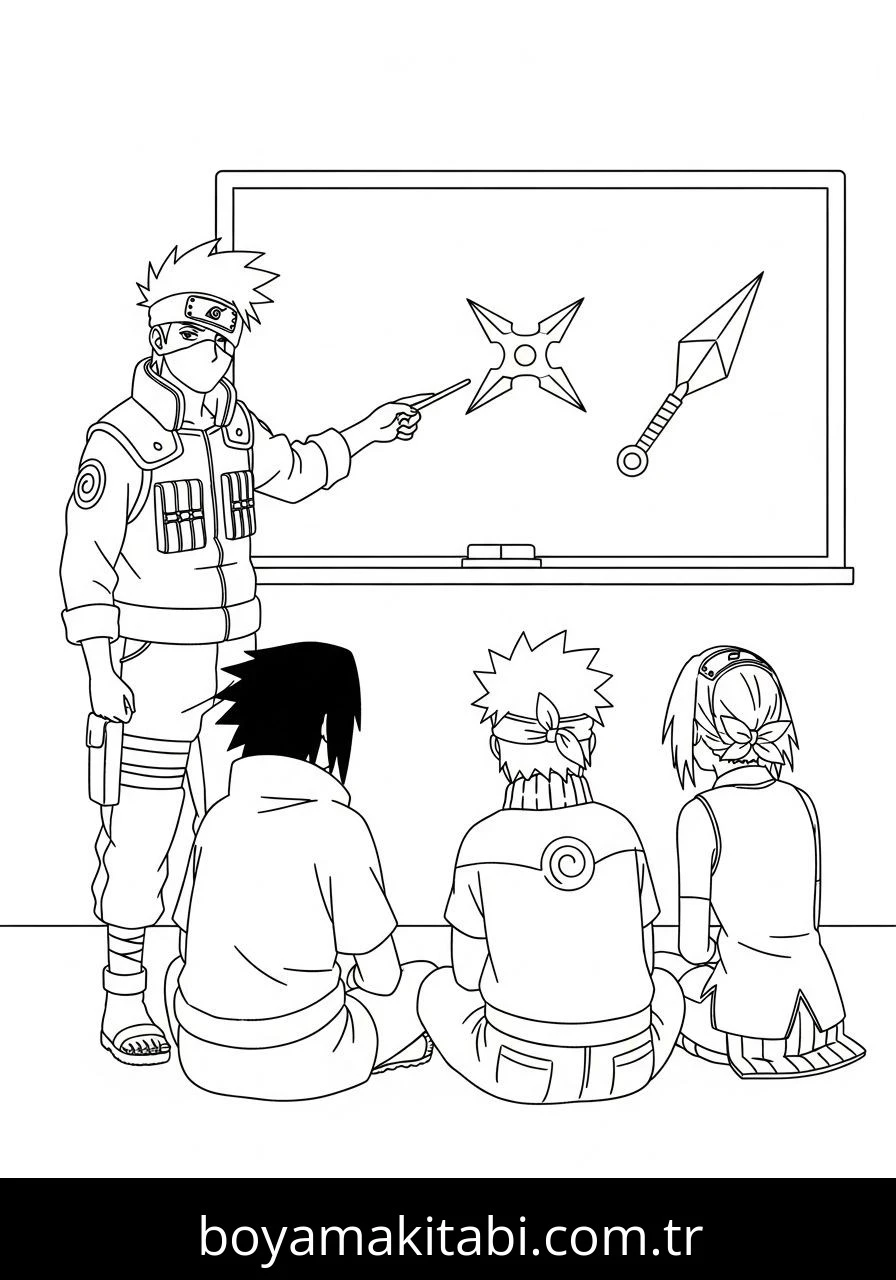 Kakashi Hatake boyama sayfası – sanatsal çalışma, çocuklar için