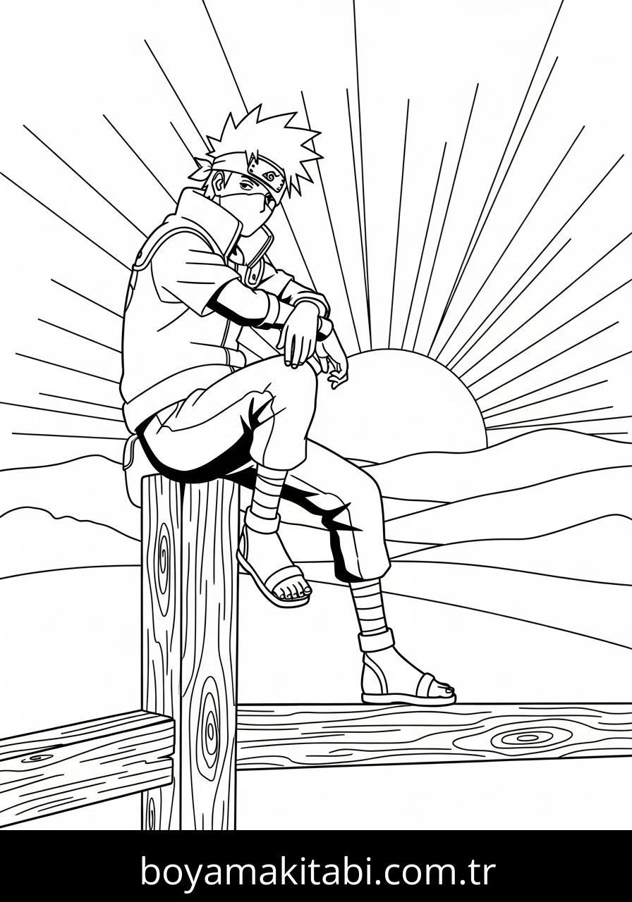 Kakashi Hatake boyama sayfası – yaratıcılık, eğlenceli etkinlik