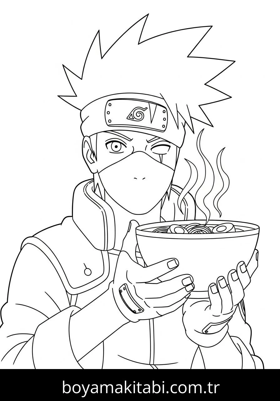 Kakashi Hatake boyama sayfası – PDF indir, sevimli karakter