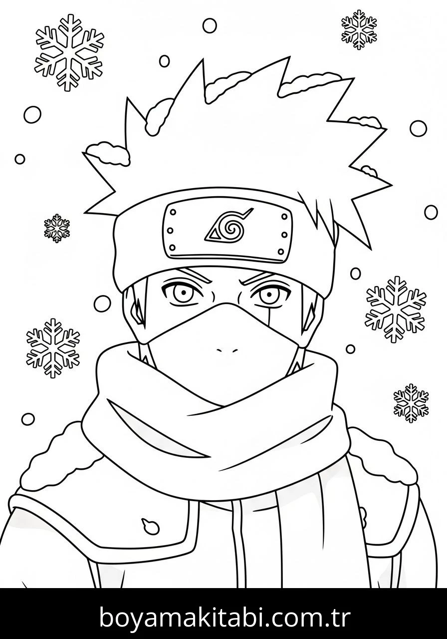 Kakashi Hatake boyama sayfası – okul öncesi, evde etkinlik