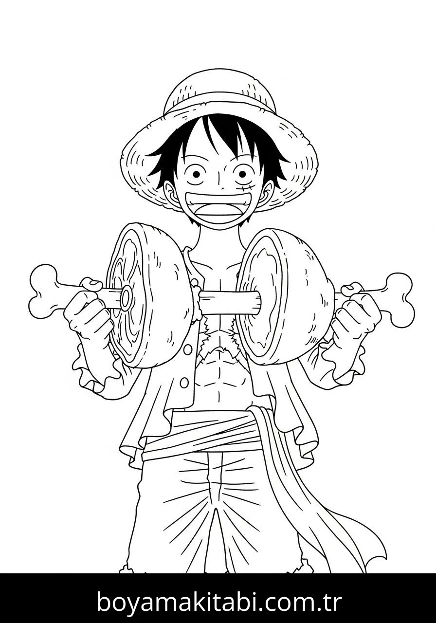 Luffy boyama sayfası – çocuklar için, çizgi film temalı