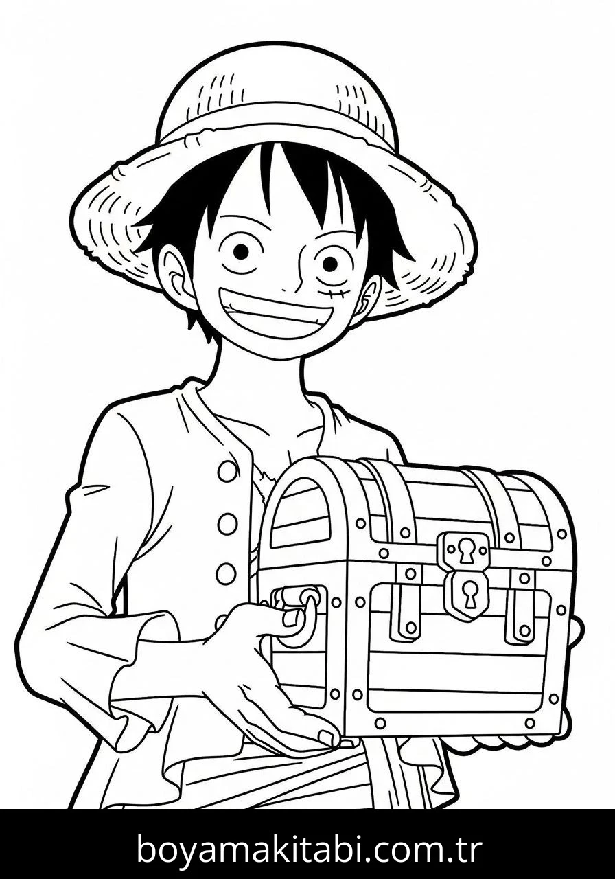 Luffy boyama sayfası – eğitici aktivite, yaratıcılık