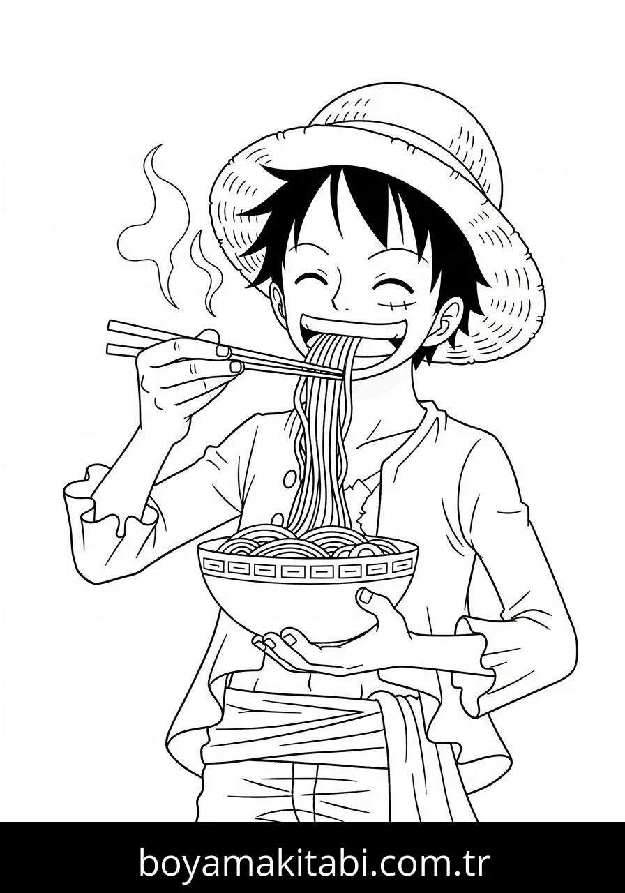 Luffy boyama sayfası – keyifli zaman, renkli çizimler
