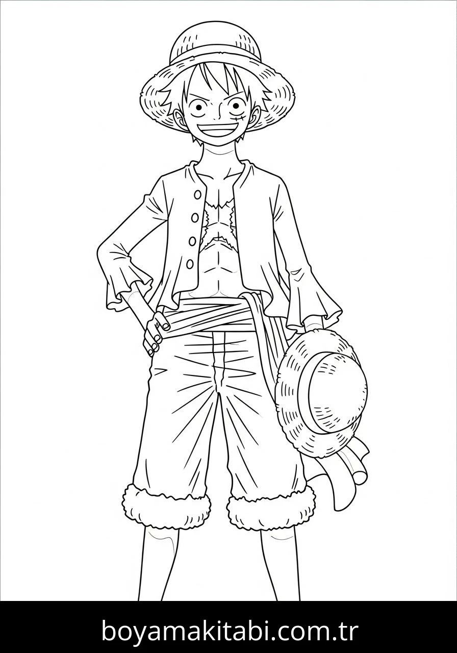 Luffy boyama sayfası – evde etkinlik, ücretsiz yazdır