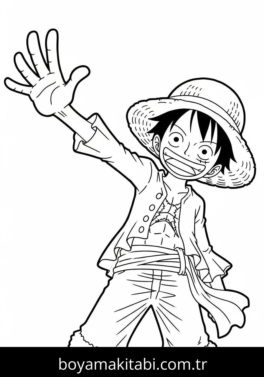 Luffy boyama sayfası – çocuk aktivitesi, PDF indir