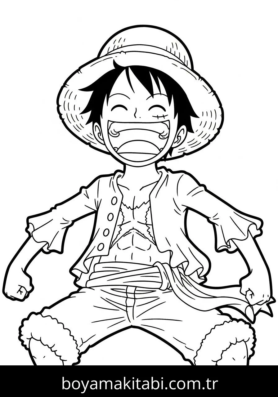 Luffy boyama sayfası – sanatsal çalışma, çocuklar için
