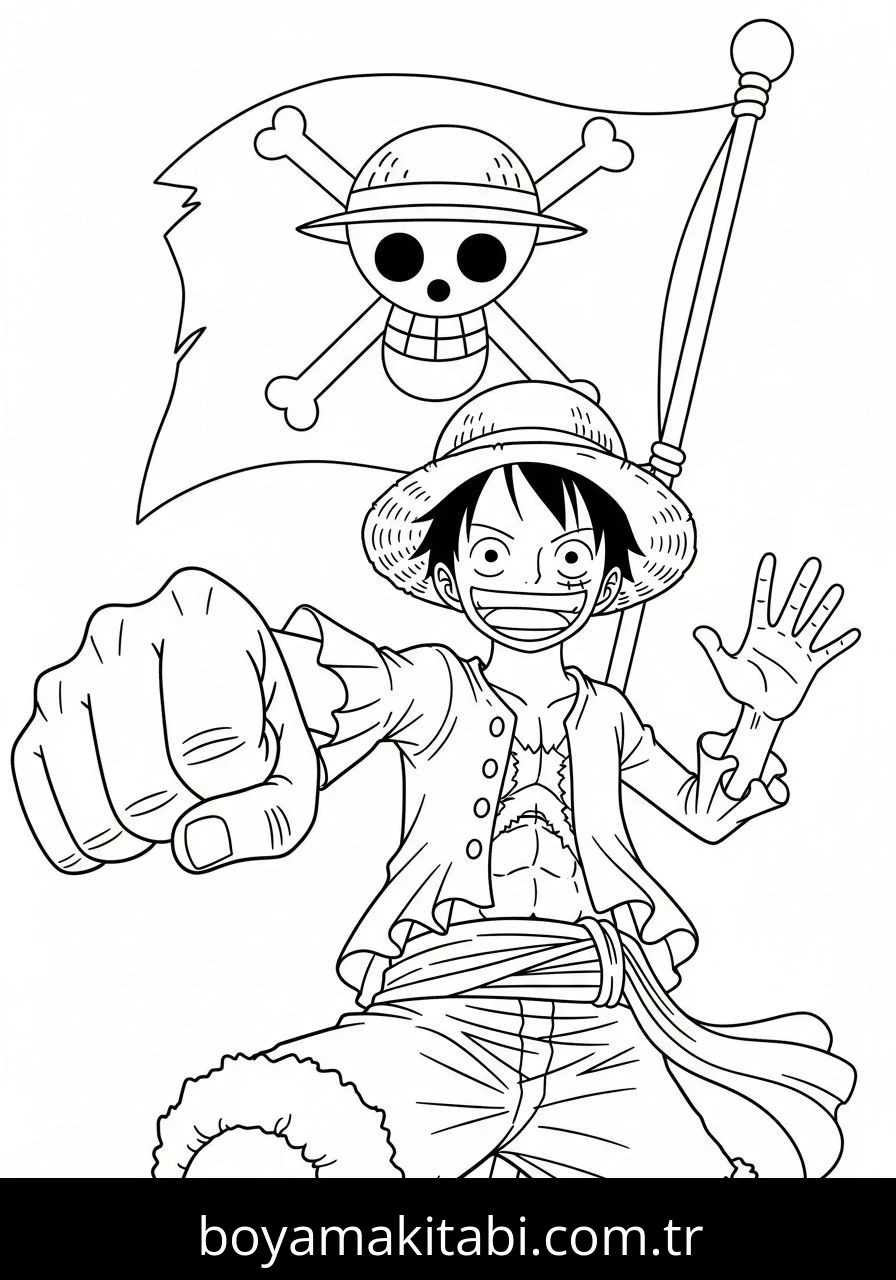 Luffy boyama sayfası – yaratıcılık, eğlenceli etkinlik
