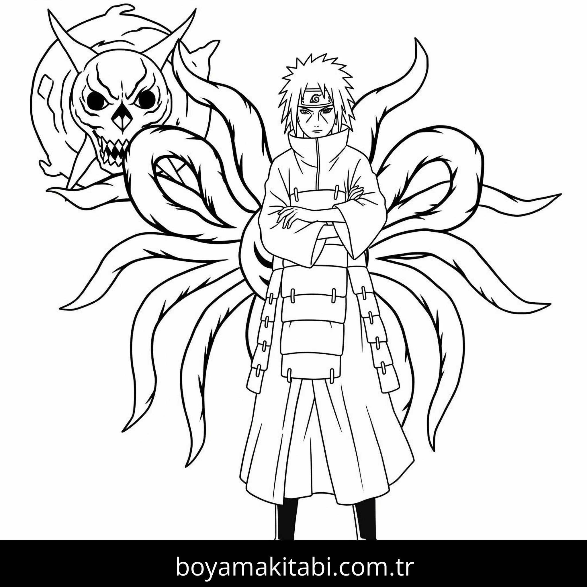 Madara Uchiha boyama sayfası – boyama çalışması, yaratıcılığı geliştirir