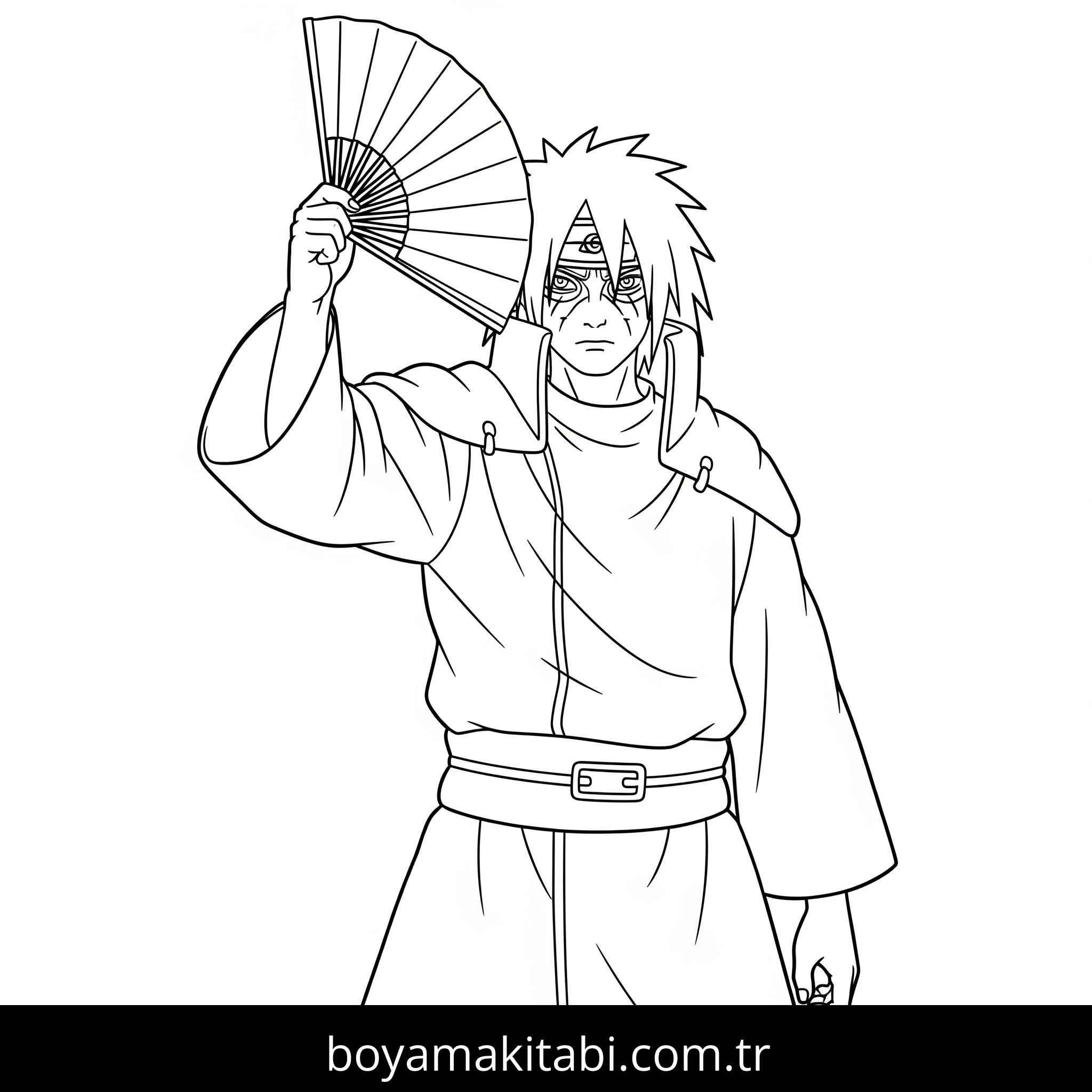 Madara Uchiha boyama sayfası – çocuklar için, çizgi film temalı