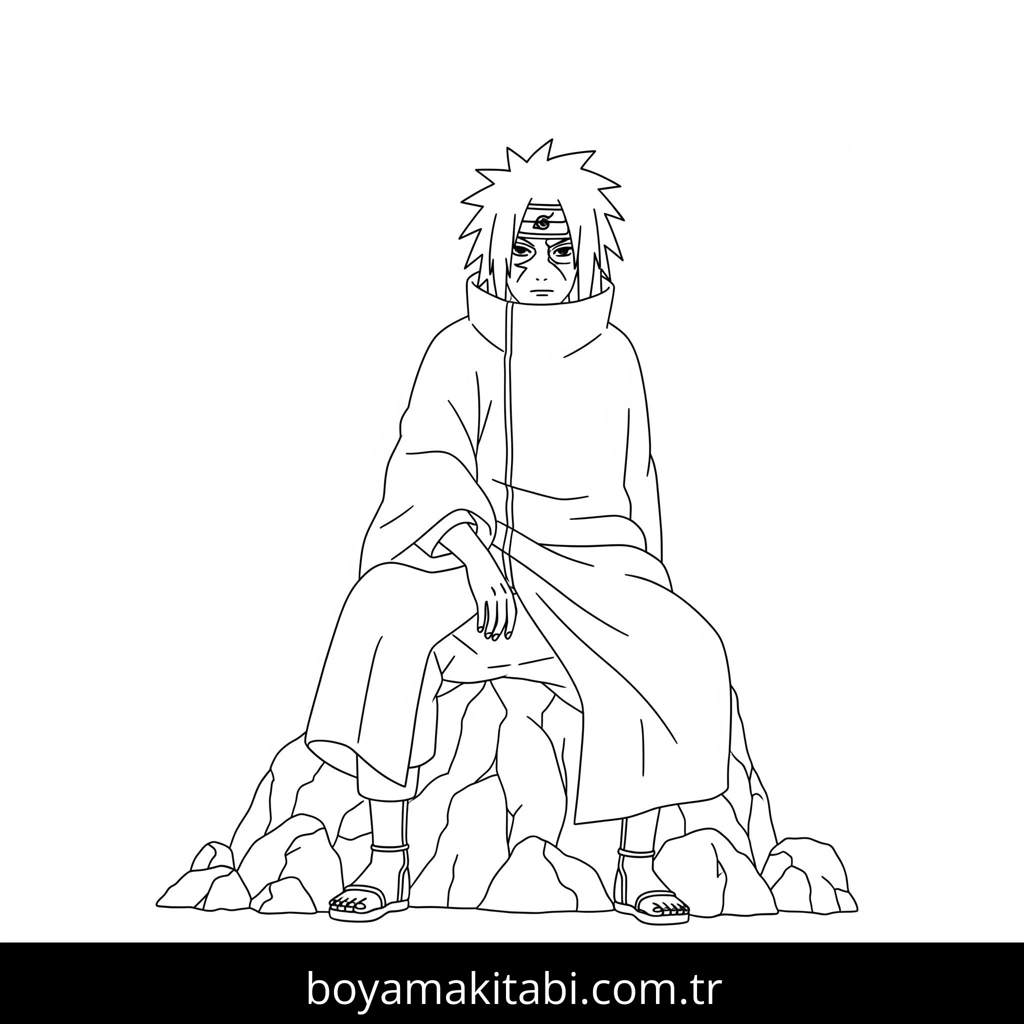 Madara Uchiha boyama sayfası – yaratıcılığı geliştirir, keyifli zaman