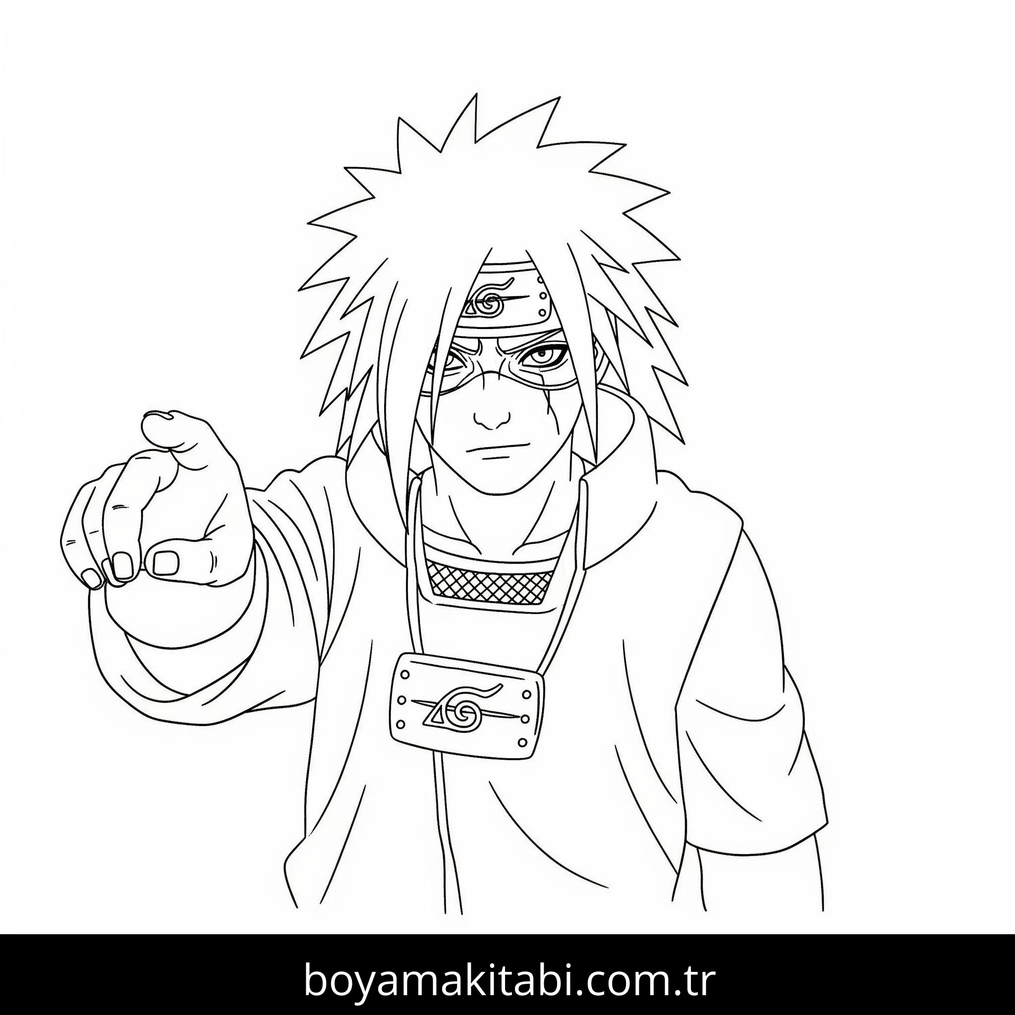 Madara Uchiha boyama sayfası – okul öncesi, evde etkinlik