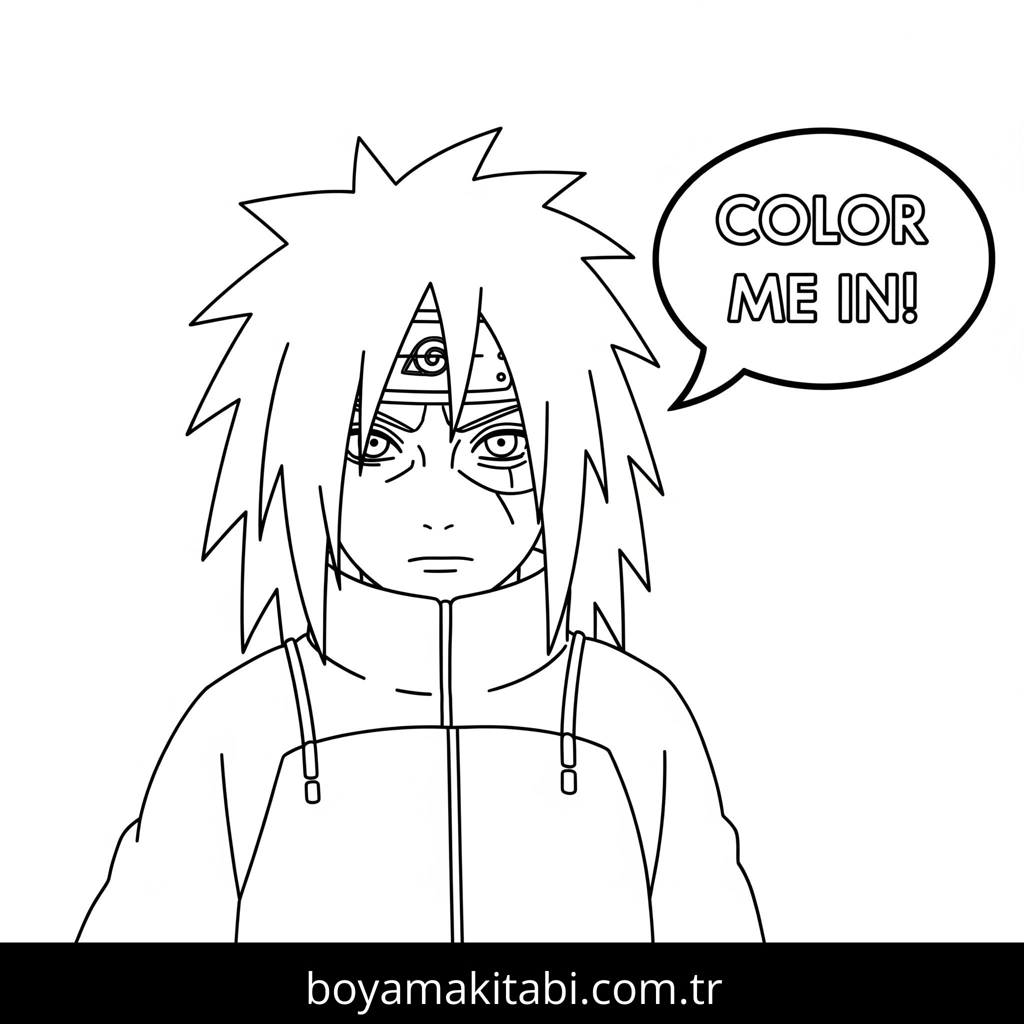 Madara Uchiha boyama sayfası – keyifli zaman, renkli çizimler