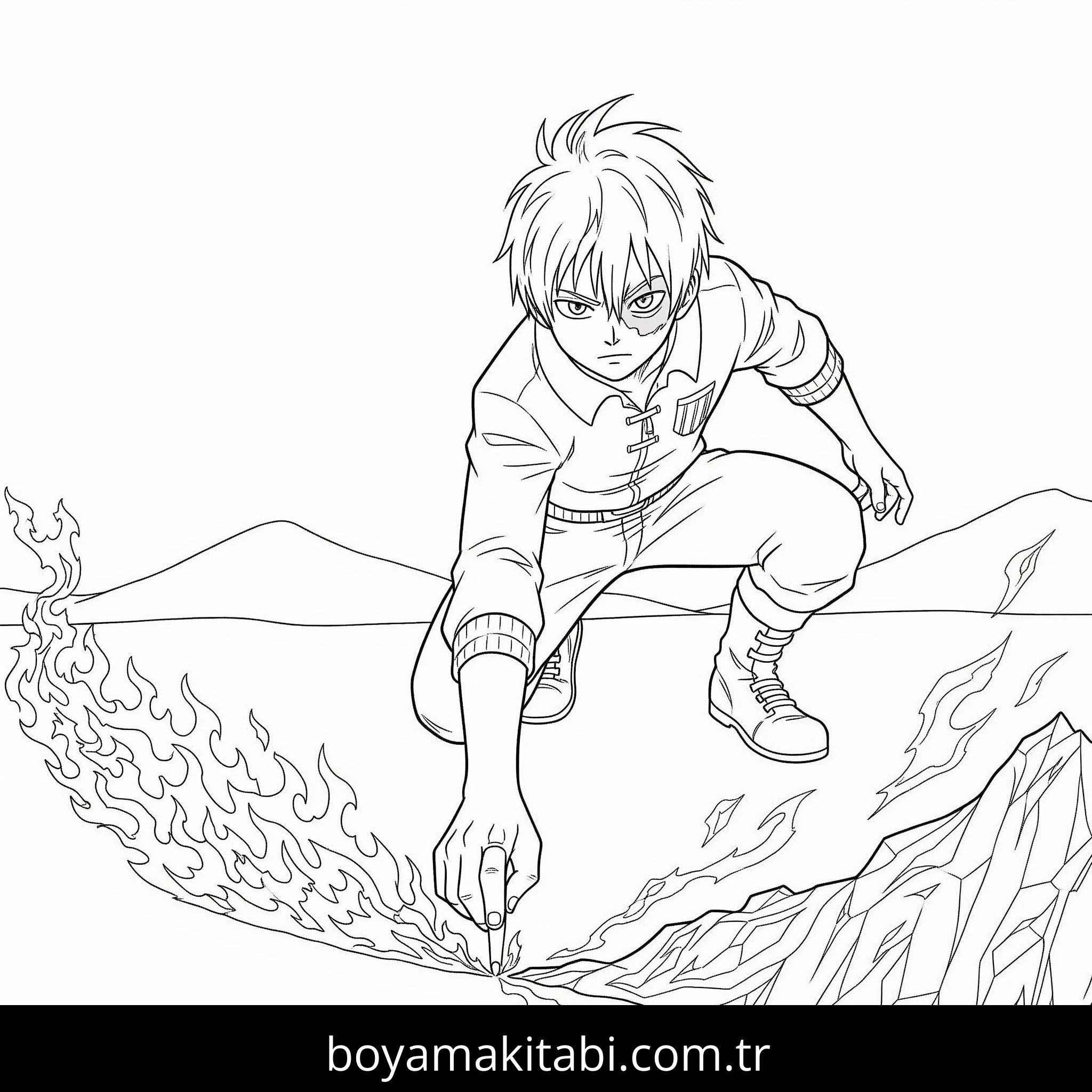 My Hero Academia boyama sayfası #11 – motor becerileri destekler, mürekkep tasarrufu sağlar