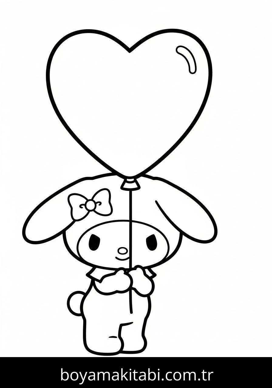 My Melody boyama sayfası – ücretsiz yazdır, boyama etkinliği