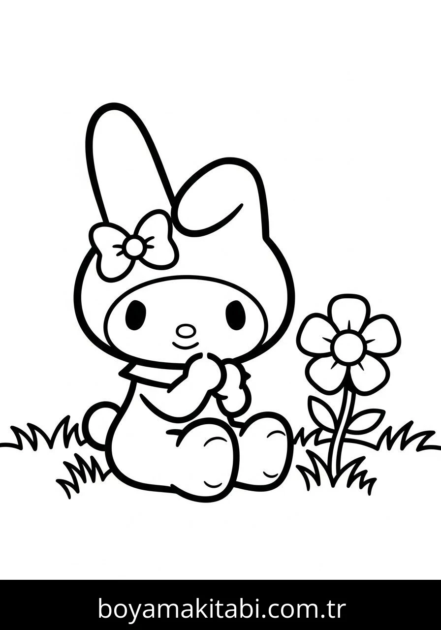 My Melody boyama sayfası – PDF indir, sevimli karakter