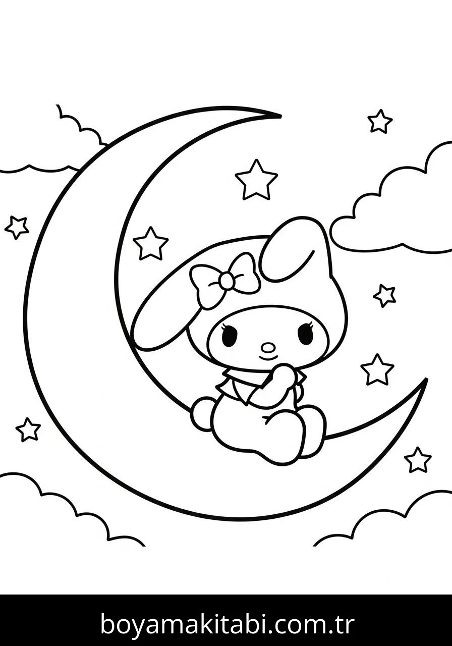 My Melody boyama sayfası – okul öncesi, evde etkinlik