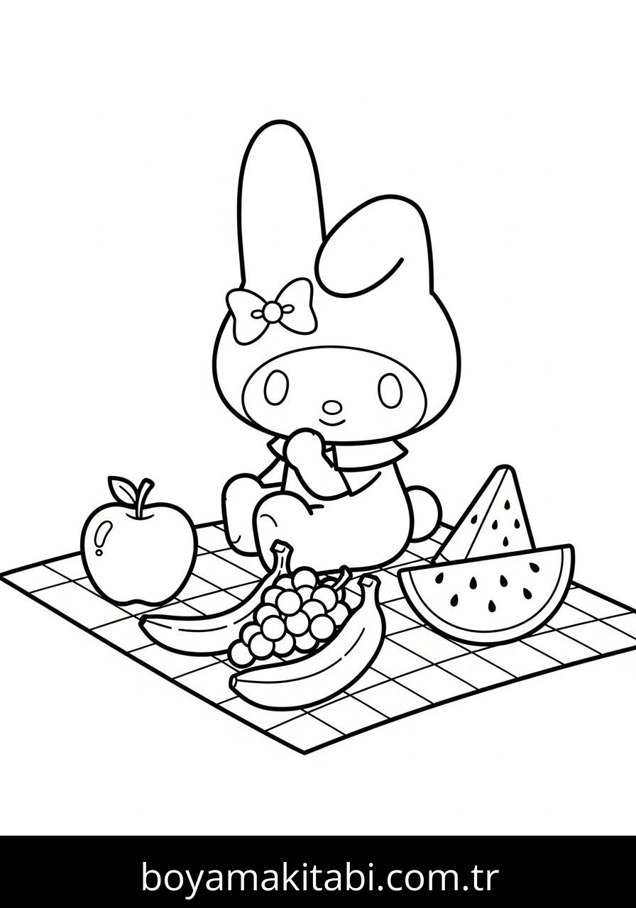 My Melody boyama sayfası – el becerilerini geliştirir, boyama çalışması