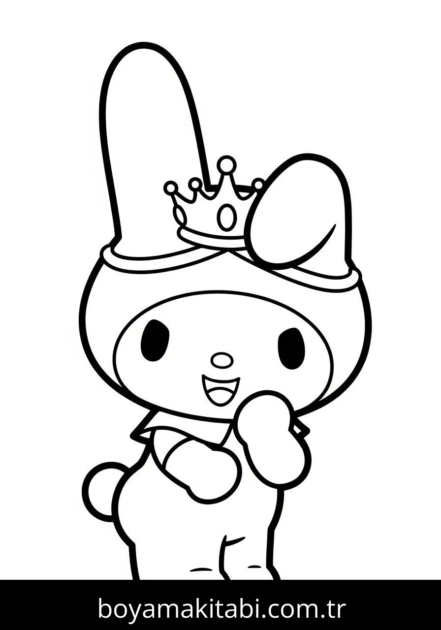 My Melody boyama sayfası – keyifli zaman, renkli çizimler