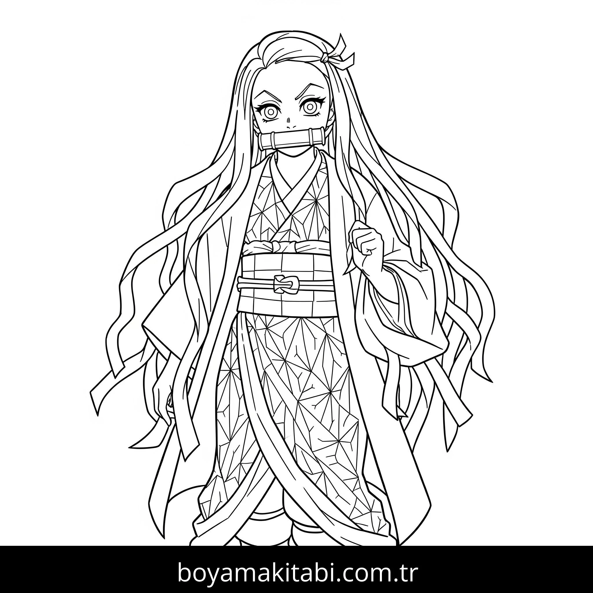Nezuko boyama sayfası – yaratıcılık, eğlenceli etkinlik