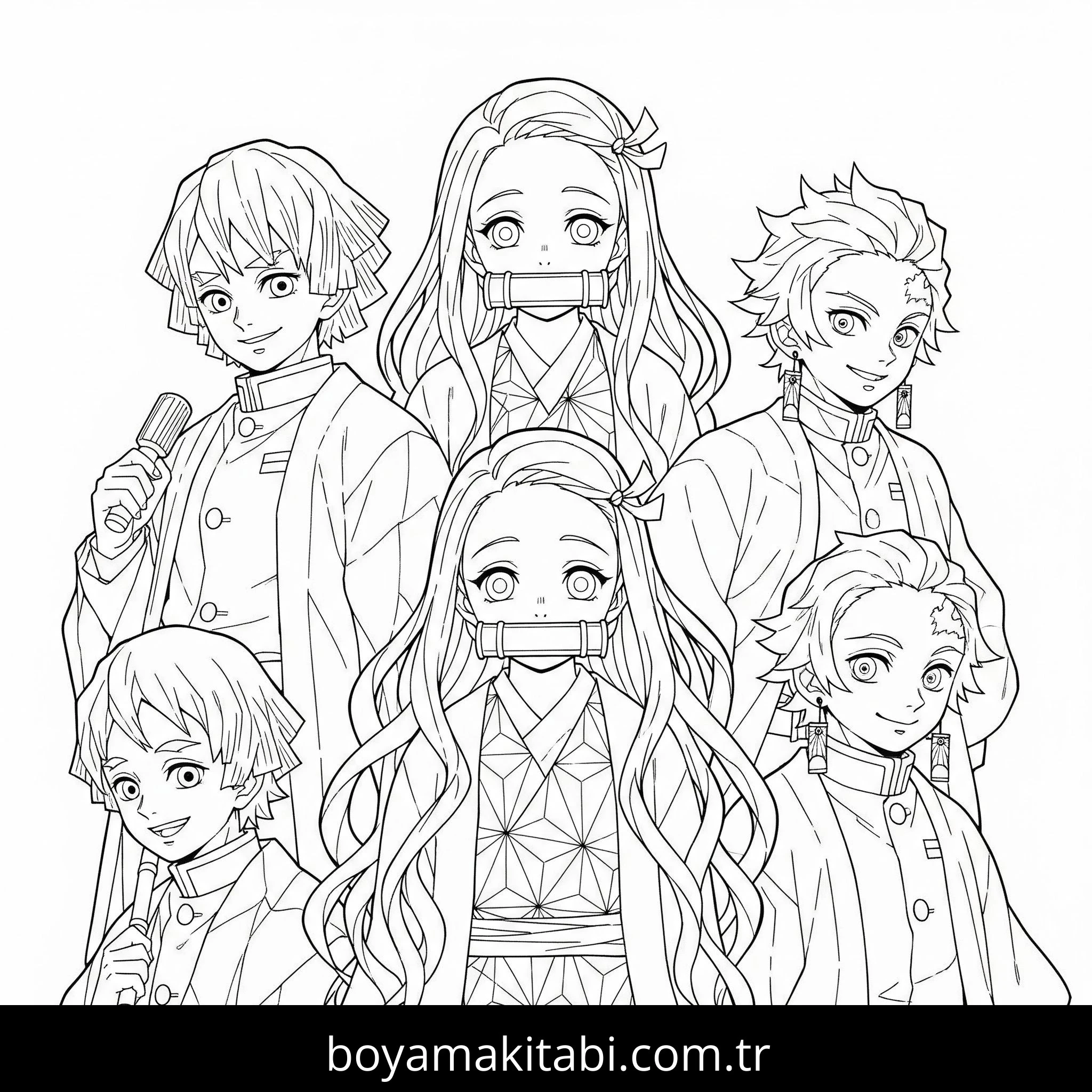Nezuko boyama sayfası – boyama çalışması, yaratıcılığı geliştirir