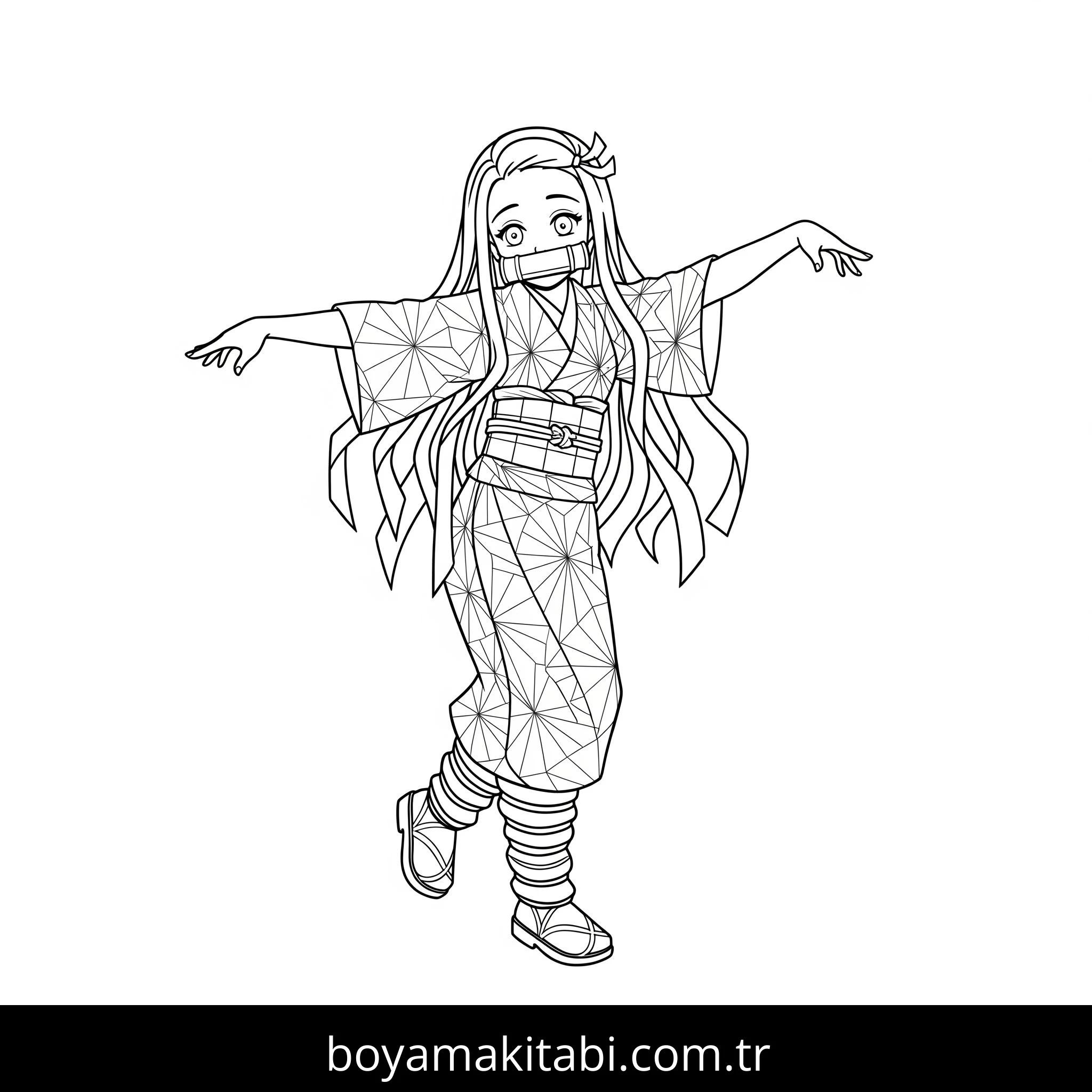Nezuko boyama sayfası – okul öncesi, evde etkinlik