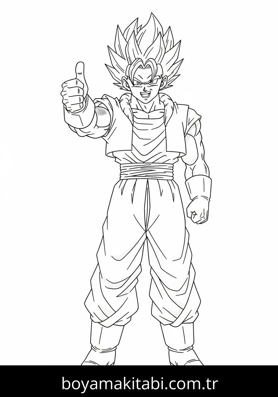 Vegito boyama sayfası – PDF indir, sevimli karakter