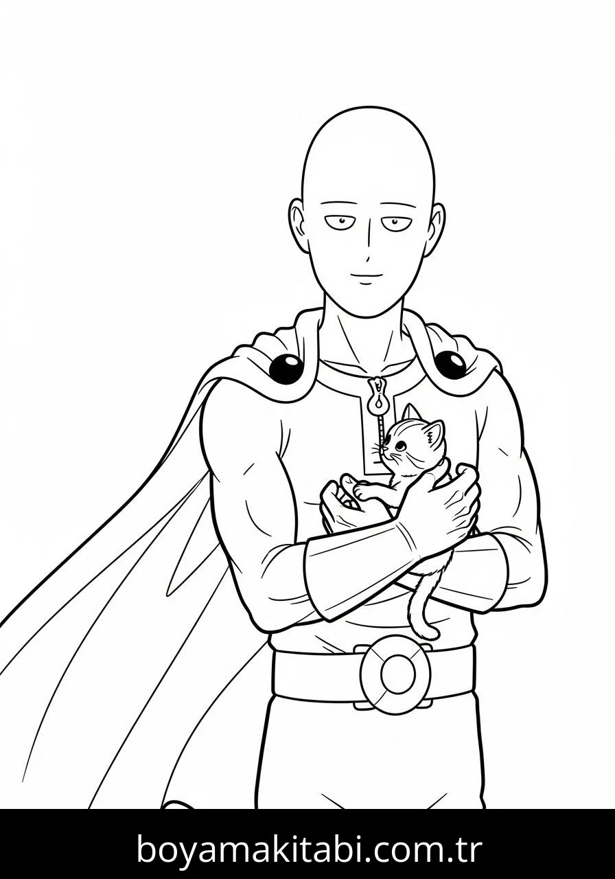 One Punch Man boyama sayfası – okul öncesi, evde etkinlik