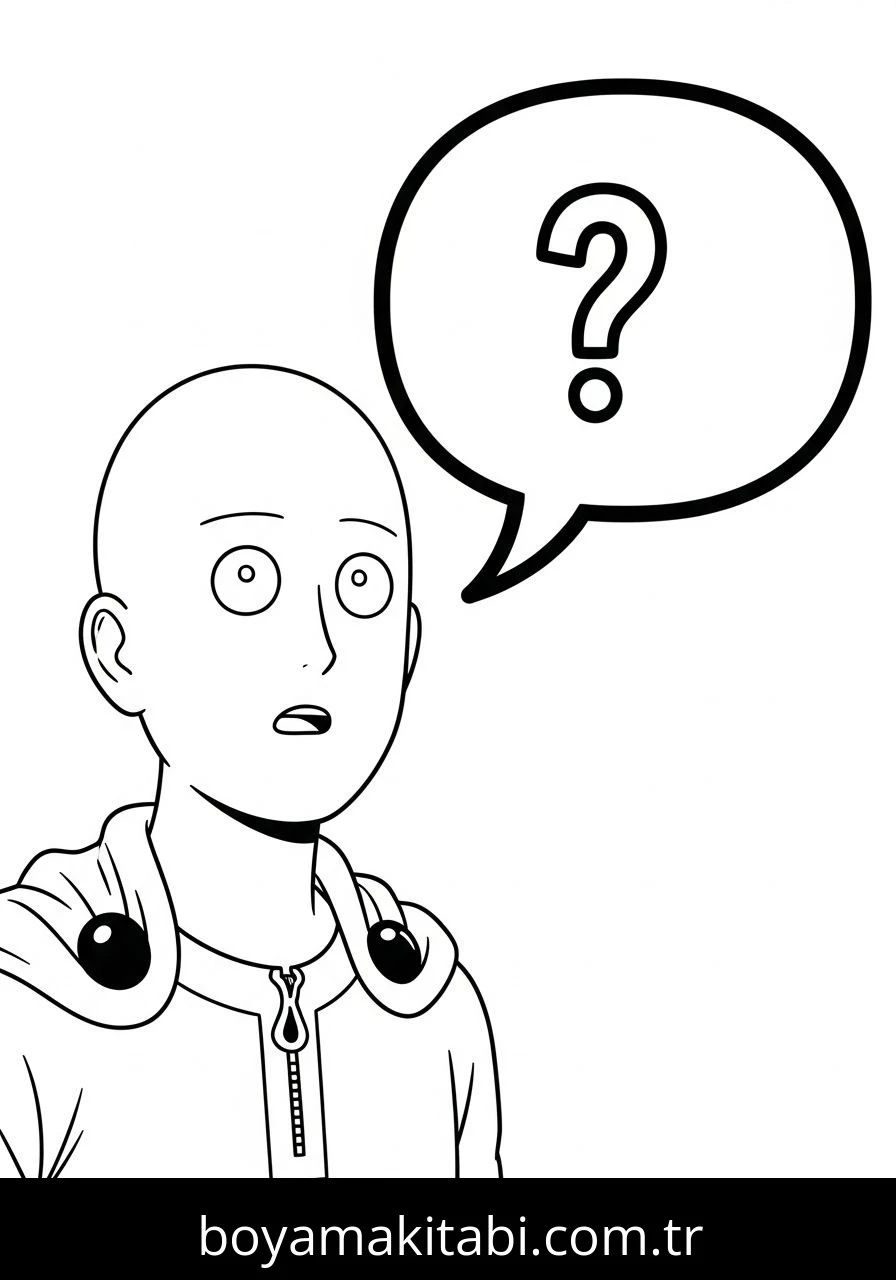 One Punch Man boyama sayfası – sevimli karakter, sanatsal çalışma