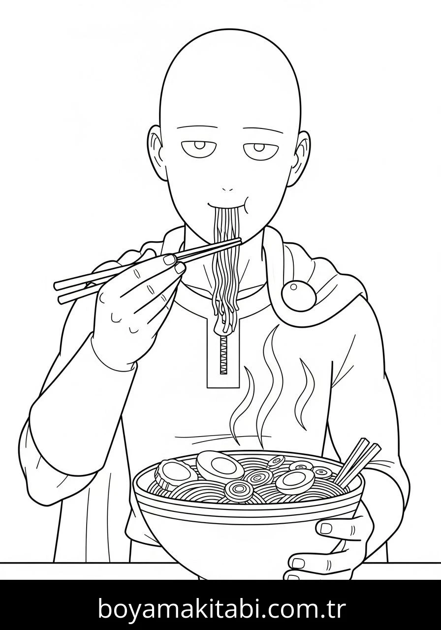 One Punch Man boyama sayfası – el becerilerini geliştirir, boyama çalışması