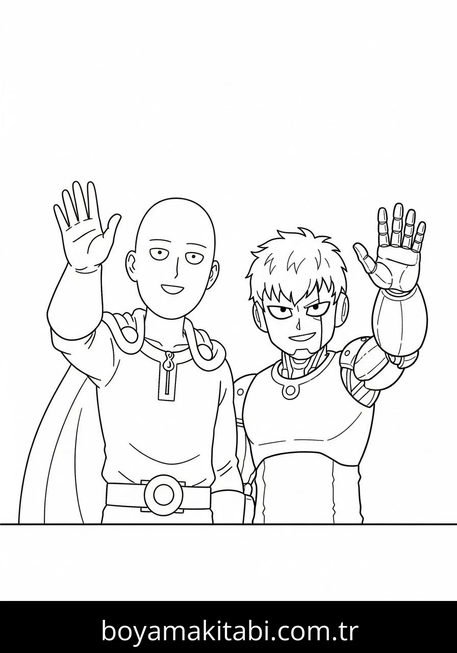 One Punch Man boyama sayfası – evde etkinlik, ücretsiz yazdır