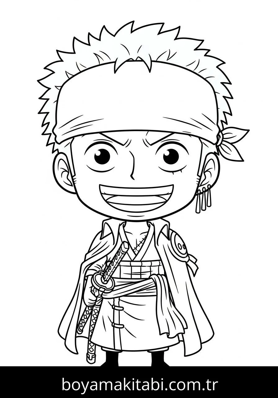 Roronoa Zoro boyama sayfası – ücretsiz yazdır, boyama etkinliği