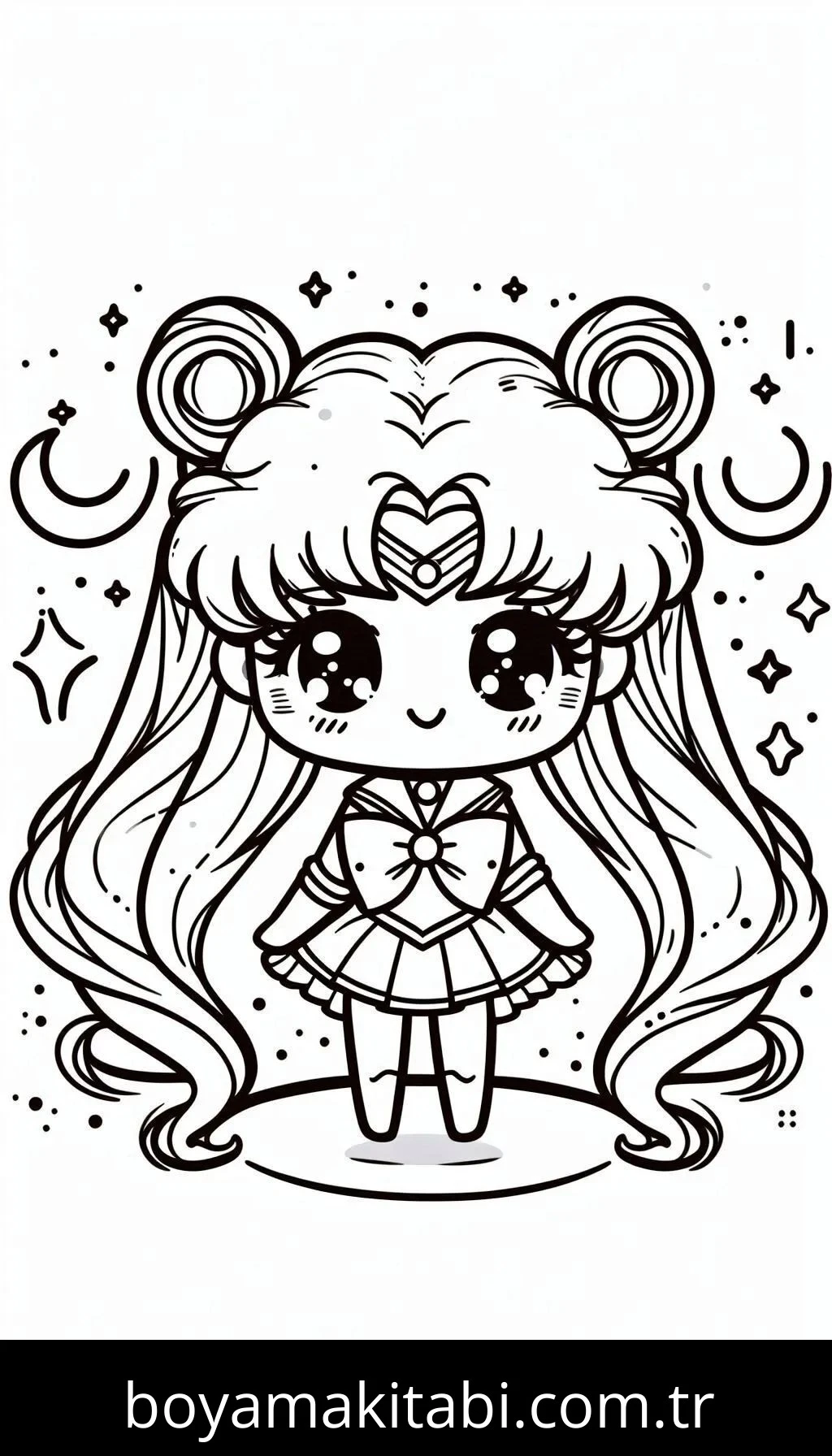 Sailor Moon boyama sayfası #4 – kolay indirilebilir, eğlenceli öğrenme deneyimi