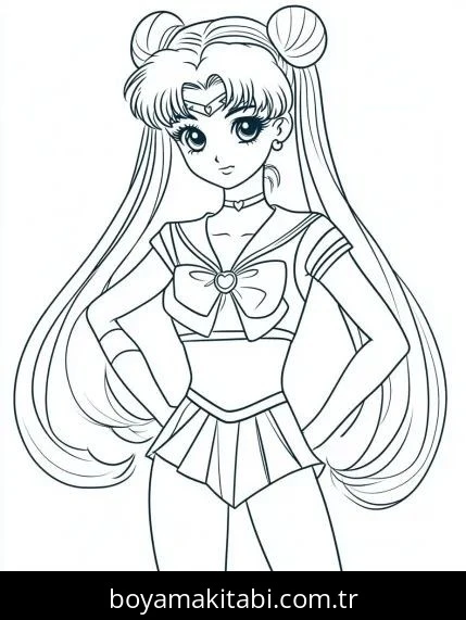 Sailor Moon boyama sayfası #11 – eğlenceli öğrenme deneyimi, okul öncesi