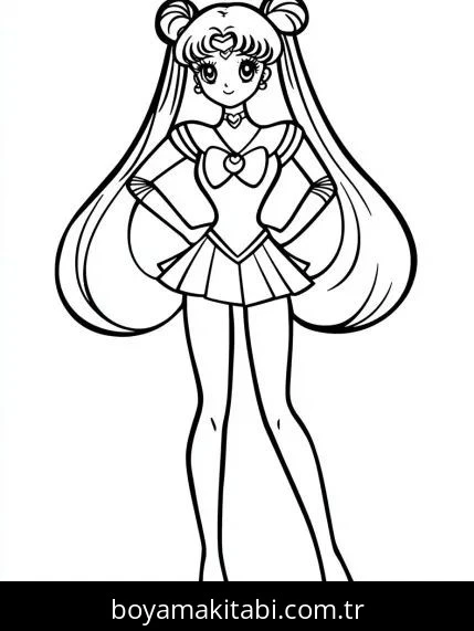 Sailor Moon boyama sayfası #13 – PDF indir, sevimli karakter