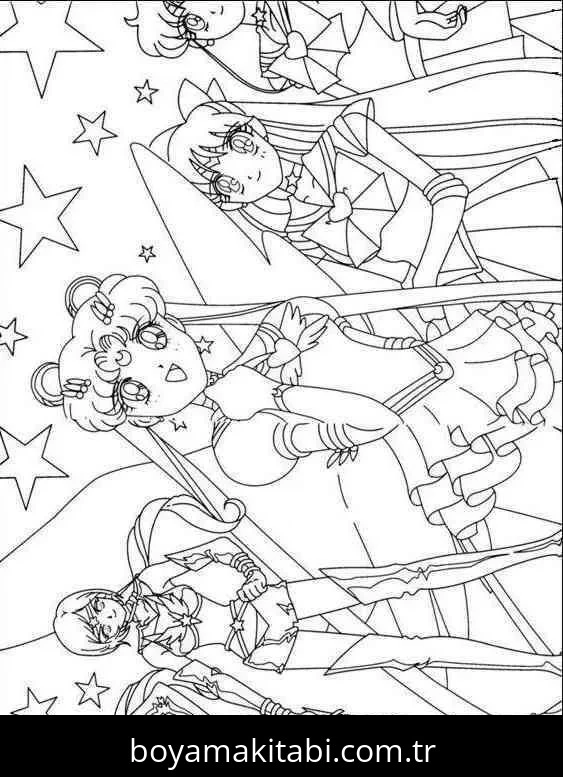 Sailor Moon boyama sayfası #14 – çocuklar için, çizgi film temalı