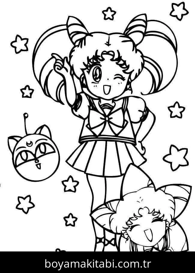 Sailor Moon boyama sayfası #18 – okul öncesi, evde etkinlik