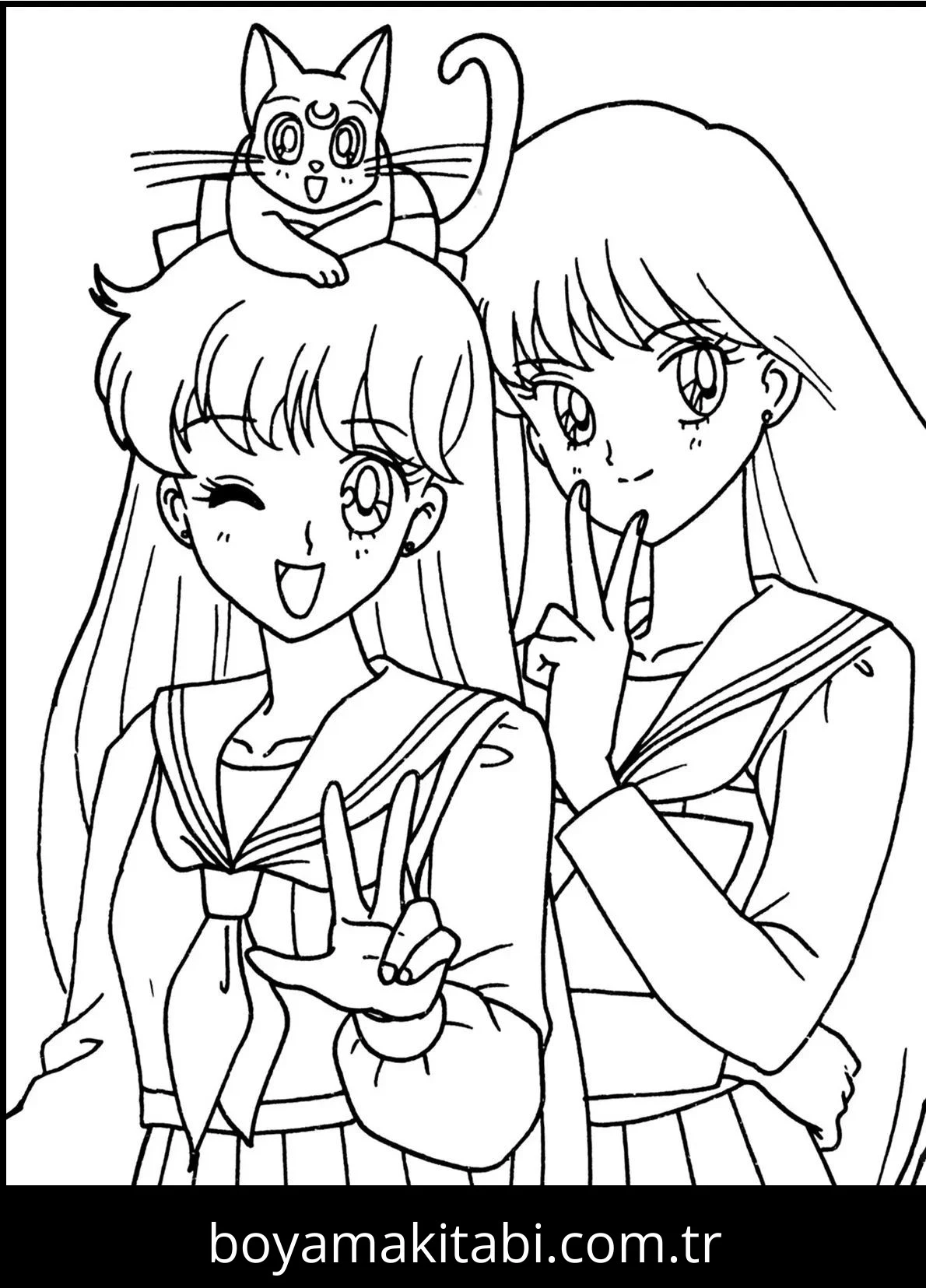 Sailor Moon boyama sayfası #26 – çocuk aktivitesi, ilkokul öğrencileri için