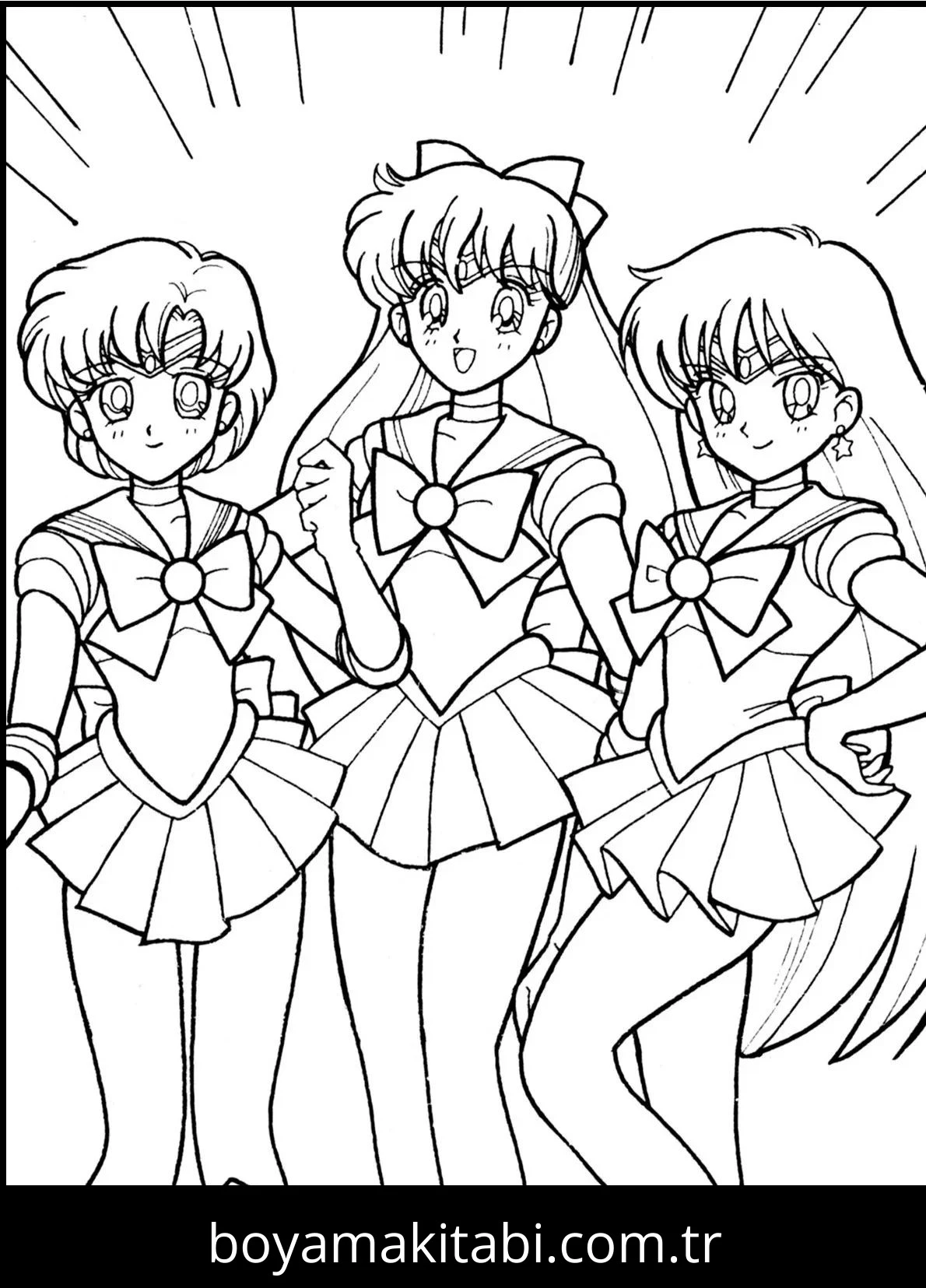 Sailor Moon boyama sayfası #31 – renkli çizimler, dikkat ve odaklanma geliştirir