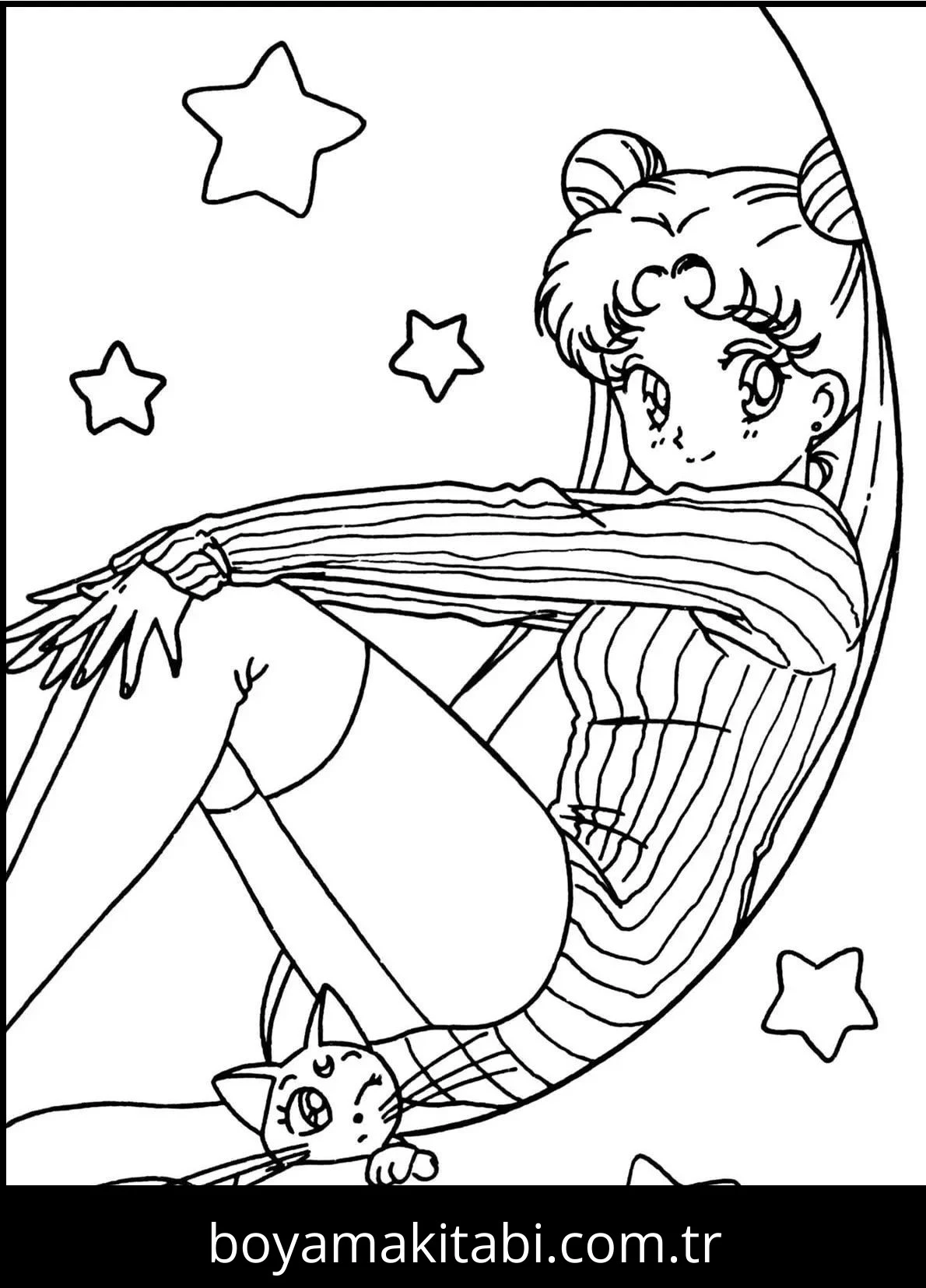 Sailor Moon boyama sayfası #32 – anaokulu etkinliği, motor becerileri destekler
